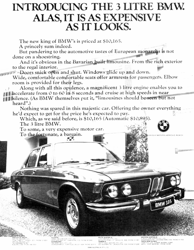 1972 BMW 3 Litre S 